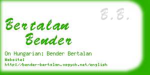 bertalan bender business card